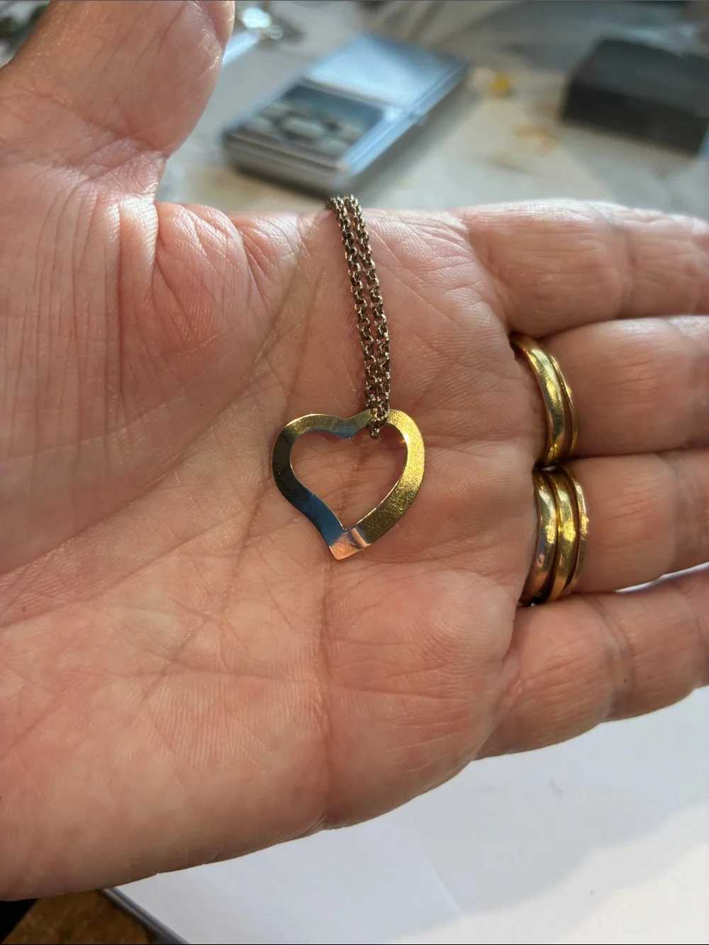 10k Gold Heart Pendant with 925 Necklace